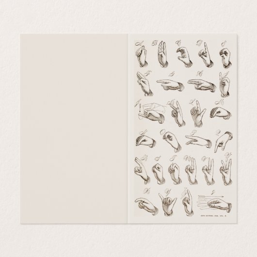 ASL Gebarentaal Inleiding Visitekaartjes (Buitenkant ongevouwen)