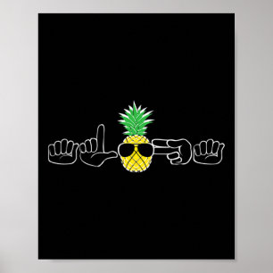ASL Gebarentaal Kleding Strand Deaf Signing Aware Poster