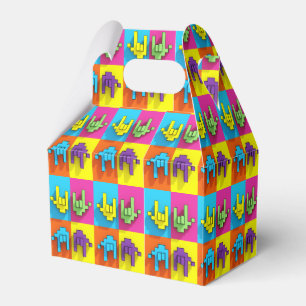ASL Gebarentaal Pixel Liefde Pop Favor Box Bedankdoosjes