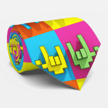 ASL Gebarentaal Pixel Liefde Pop Stropdas