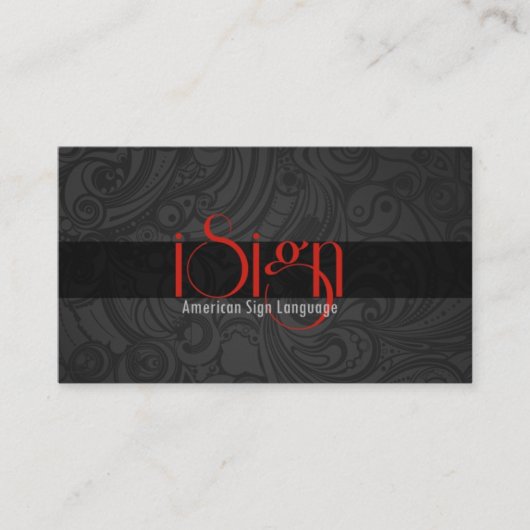 ASL, gebarentaal, vertaler, Visitekaartje (Voorkant)