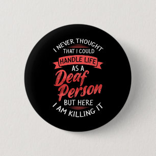 ASL Gehoorverlies Dove Bewustzijn en Gebarentaal Ronde Button 5,7 Cm