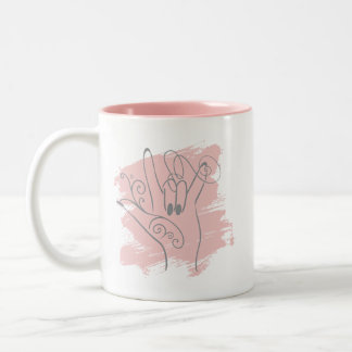 ASL geïllustreerde mok - Roze gepersonaliseerd