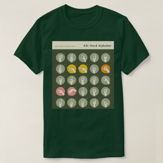 ASL HAND ALPHABE T-SHIRT (Design voorkant)