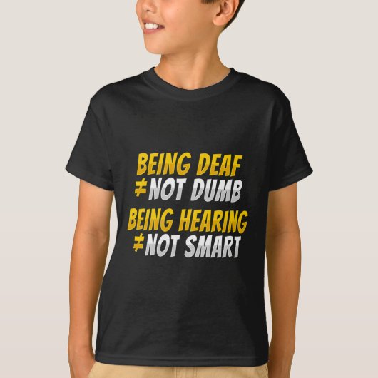 Asl Hand Gesture Deaf Hearing Loss Awareness 2  T-shirt (Voorkant)
