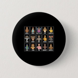 ASL Handgebaar Dieren Doof Gehoorverlies Awarene Ronde Button 5,7 Cm