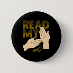 ASL Handgebaar Doof Gehoorverlies Bewustzijn 12 Ronde Button 5,7 Cm