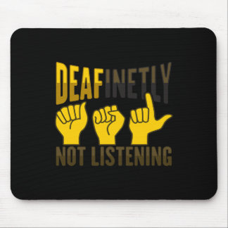 ASL Handgebaar Doof Gehoorverlies Bewustzijn 7 Muismat