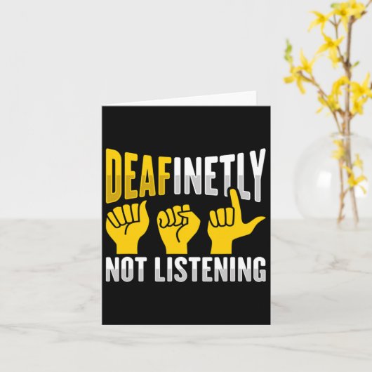 Asl-handgebaar dove slechthorendheid bewustzijn 3 kaart (Gele Bloem)