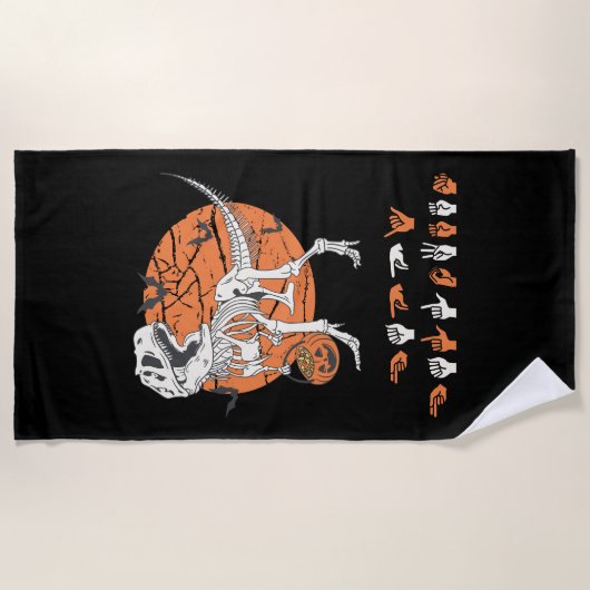 ASL Happy Halloween III - Schattige Spooky Seizoen Strandlaken (Voorkant)