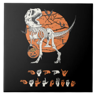 ASL Happy Halloween III - Schattige Spooky Seizoen Tegeltje