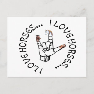 ASL I LIEFT VAN HORSES (AMERIKAANSE SIGN-TAAL) BRIEFKAART
