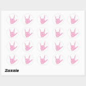 ASL "I Love You" Coeurs roses Sticker Langue des S (Feuille)