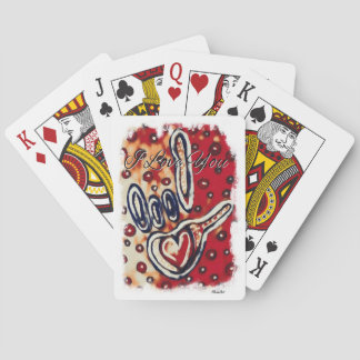 ASL I Love You Contemporary in Rood Pokerkaarten