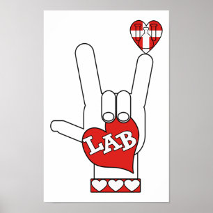 ASL I Love You Sign LAB (LABORATORY) Poster