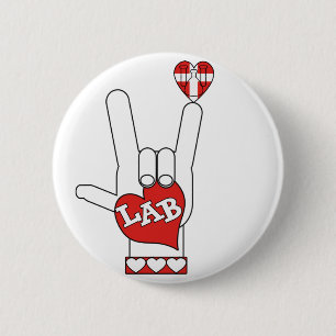ASL I Love You Sign LAB (LABORATORY) Ronde Button 5,7 Cm
