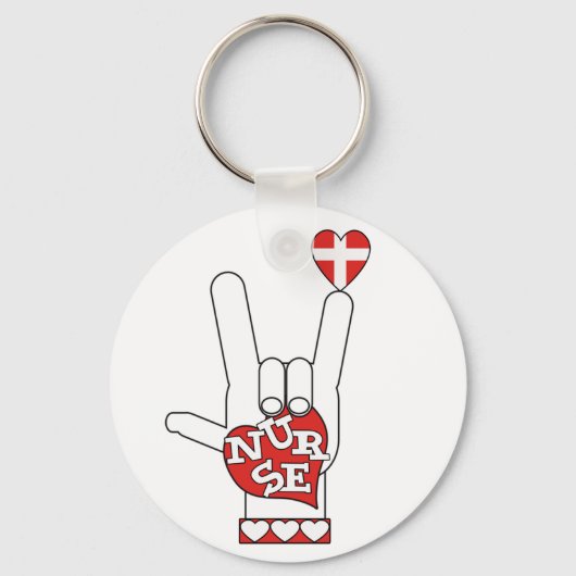 ASL I Love You Sign Language - HAND HEART NURY Sleutelhanger (Voorkant)