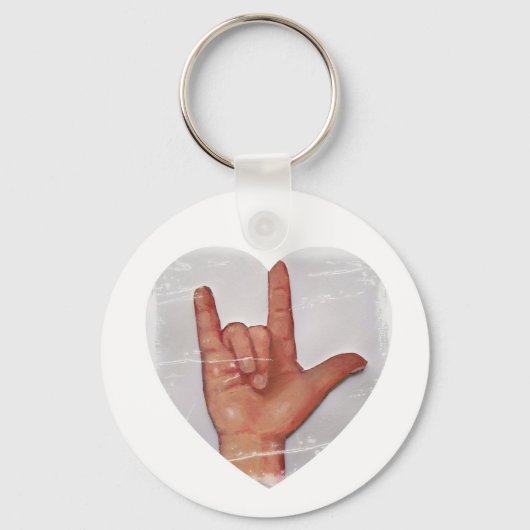ASL "IK HOOP VAN JE" HEART SHAPE #2 SLEUTELHANGER (Voorkant)