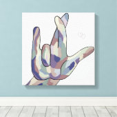 ASL Ik hou echt van je denim Canvas Afdruk (Insitu (Houten vloer))