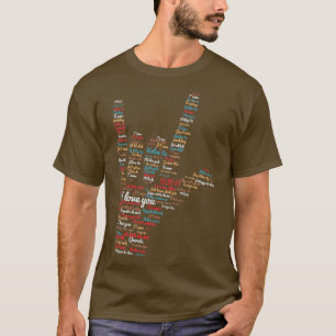 ASL Ik hou van je in verschillende talen, ontwerp T-shirt