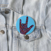 ASL "Ik hou van je" Ronde Button 7,6 Cm (In situ)