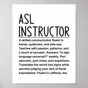 ASL-instructrice Poster