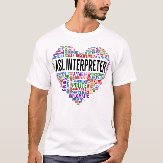 Asl Interpreter Heart T-shirt (Voorkant)
