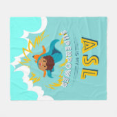 ASL is mijn Superpower Fleece Deken (Voorkant (Horizontaal))