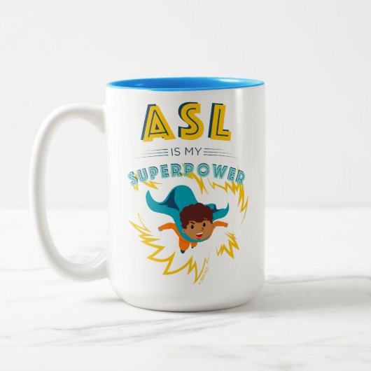 ASL is mijn Superpower Tweekleurige Koffiemok (Links)