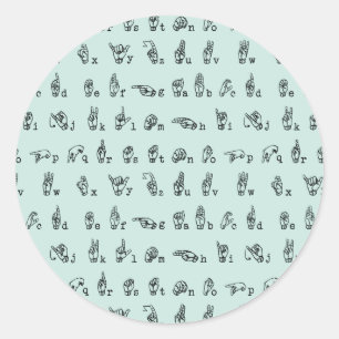 ASL Jade // American Sign Language Alphabet Ronde Sticker