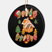 ASL Kerstmis - Amerikaanse gebarentaal Gingerbrood Keramisch Ornament (Links)