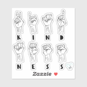 ASL Kindness Hand Sign Language © GraphicLoveShop Sticker