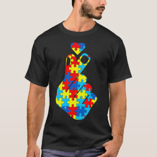 Asl Koreaans Liefde Gebarentaal Autisme Bewustzijn T-shirt