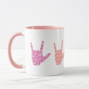 ASL Langue des signes Je t'aime Couleurs Motif Mug
