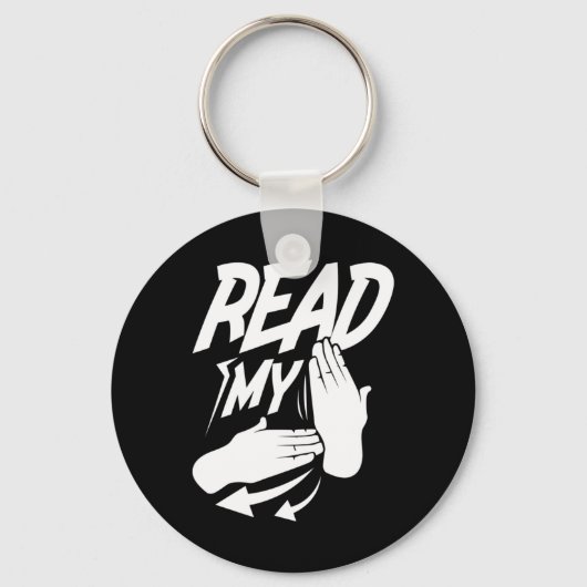 ASL Lees mijn hand dove Amerikaanse gebarentaal Sleutelhanger (Voorkant)