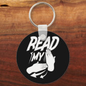 ASL Lees mijn hand dove Amerikaanse gebarentaal Sleutelhanger (Achterkant)