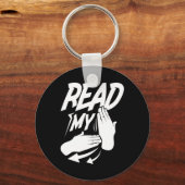 ASL Lees mijn hand dove Amerikaanse gebarentaal Sleutelhanger (Voorkant)