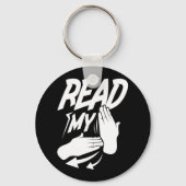 ASL Lees mijn hand dove Amerikaanse gebarentaal Sleutelhanger (Achterkant)