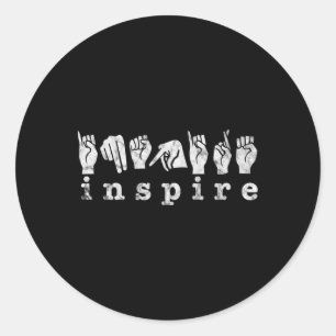 Asl Leraar Amerikaanse Gebarentaal Doof Bewustzijn Ronde Sticker