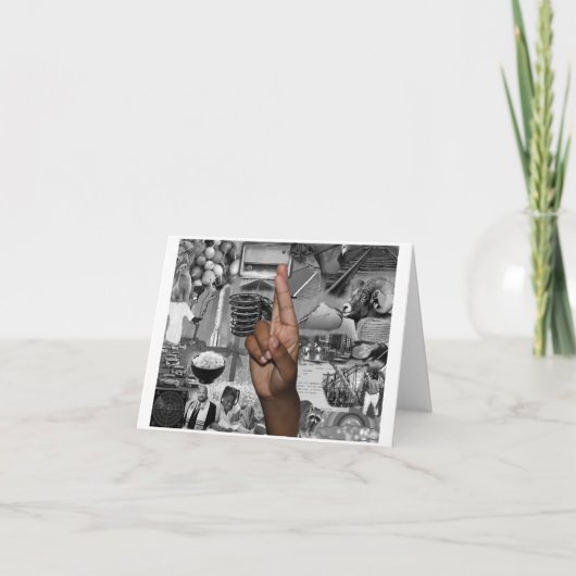 ASL Letter R met Afbeelding Collage Bedankkaart (Voorkant)