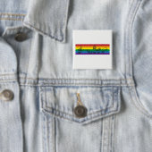 ASL LGBTQ Rainbow Pin Vierkante Button 5,1 Cm (In situ)