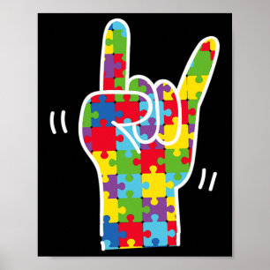 ASL Liefde Gebarentaal Autisme Awareness Maand ASL Poster