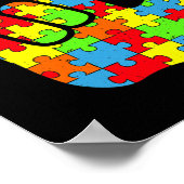 ASL Liefde Gebarentaal Autisme Bewustzijn Puzzel P Poster (Hoek)