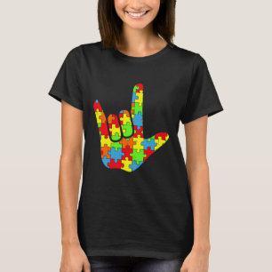 ASL Liefde Gebarentaal Autisme Bewustzijn Puzzel P T-shirt
