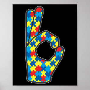 ASL Liefde Gebarentaal Autisme Gift Awareness Supp Poster