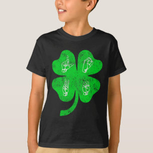 ASL Liefde Gebarentaal St Patrick's Day Deaf Aware T-shirt