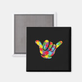 ASL Liefdespuzzel Handgebarentaal Autisme Awarenes Magneet (Voorkant / Achterkant)