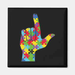 ASL Liefdesteken Autisme Awareness Ondersteuning Magneet