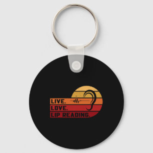ASL Live Love Lip Reading Sign Language Deaf Sleutelhanger