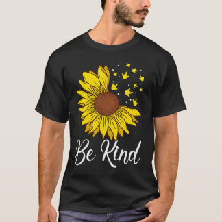 ASL Love Be Kind Sunflower Deaf T-shirt